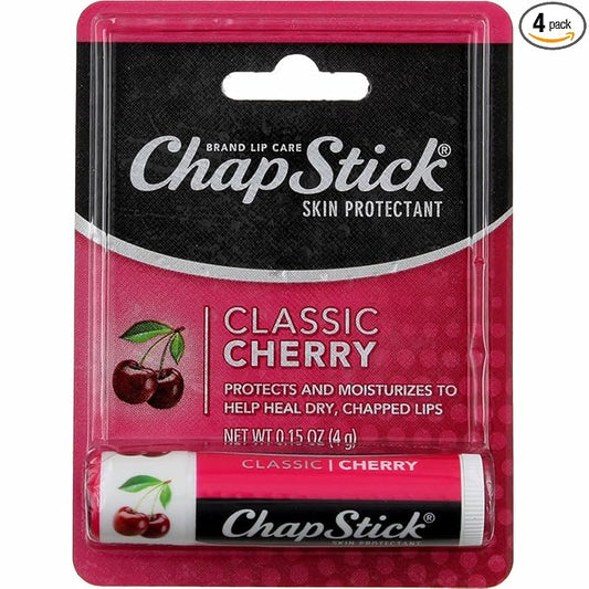 0.15 Oz Cherry Flavor Skin Protectant Flavored Lip Balm Tube (Pack of 4)-VivaGrace Women