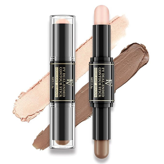 FV Contour Stick, Double-ended Contour and Highlighter Stick, Smooth & Blendable Cream Contour Stick with Natural Finish, Highly Pigmented & Long Lasting, Vegan & Cruelty-free, 04-VivaGrace Women