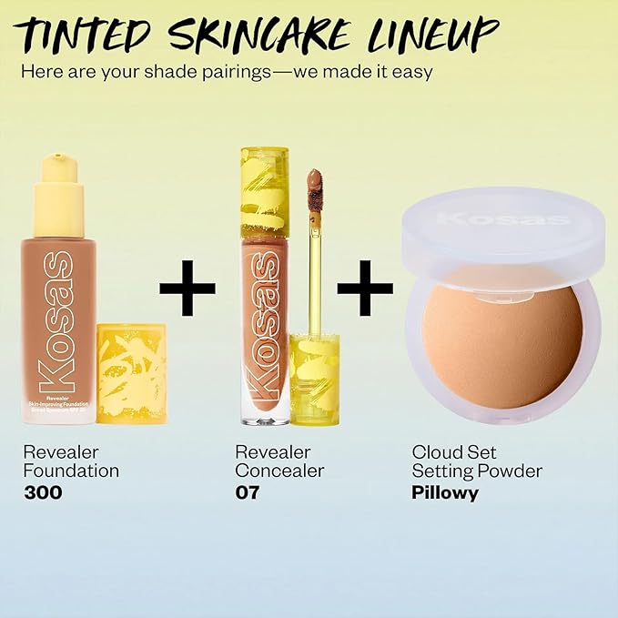 Kosas Revealer Skin-Improving Foundation with SPF 25 Protection - Hydrate, Brighten, Soothe, Plump, Protect Skin - Smoothing Texture, Natural Finish and Clean Formula - Medium Deep Warm 300-VivaGrace Women