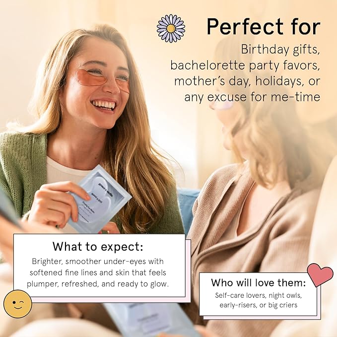 grace & stella Under Eye Patches (12 pairs) Eye Masks for Dark Circles and Puffiness - Birthday Gifts for Women, Bachelorette Party Favors, Bridesmaid Proposal Gifts, Self Care, Spa, Relaxation, Vegan-VivaGrace Women