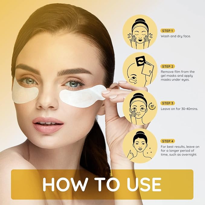 Enaskin Naturals Under Eye Patches for Dark Circles: Premium Gels Pads - Reduce Eye Bags, Wrinkles & Puffy - Skin Treatment Advanced Mask - Anti Aging & Face Moisturizer For Women, 10 Pairs (Black)-VivaGrace Women