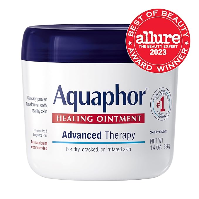 Aquaphor Healing Ointment, Advanced Therapy Skin Protectant, Multi-Purpose Healing Ointment and Body Moisturizer, For Dry, Cracked Skin, Minor Cuts and Burns, 14 Oz Jar-VivaGrace Women