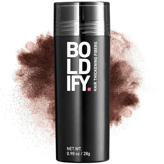 BOLDIFY Hair Fibers (28g) - Fill In Thinning and Fine Hair for an Instantly Fuller, Thicker Look - 14 Shades for Women & Men - Hazel Brown-VivaGrace Women