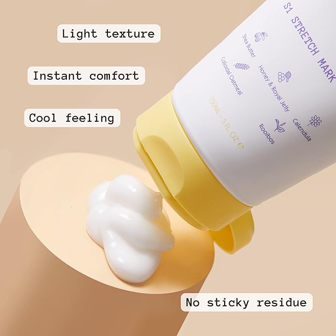 S1 Stretch Mark Cream, 150ml / 5oz, Lightweight Pregnancy Stretch Mark Cream-VivaGrace Women