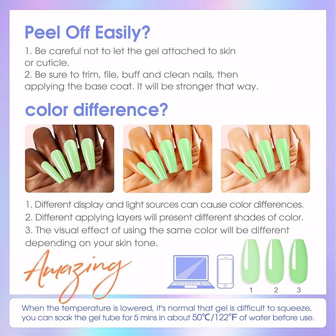 ROSALIND 28 Colors Poly Nail Gel Kit With Mini Lamp - Clear Neon Starter Kit for Beginners, Halloween, Spring, Summer With Everything-VivaGrace Women