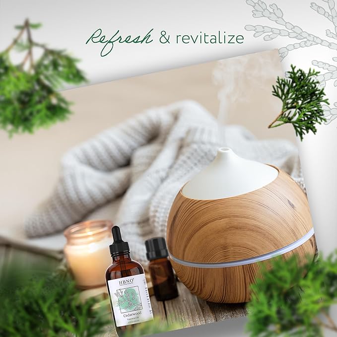 HBNO Cedarwood Essential Oil - Huge 4 oz (120ml) Value Size - Natural Cedarwood Oil - Perfect for Cleaning, Aromatherapy, DIY, Soap & Diffuser-VivaGrace Women