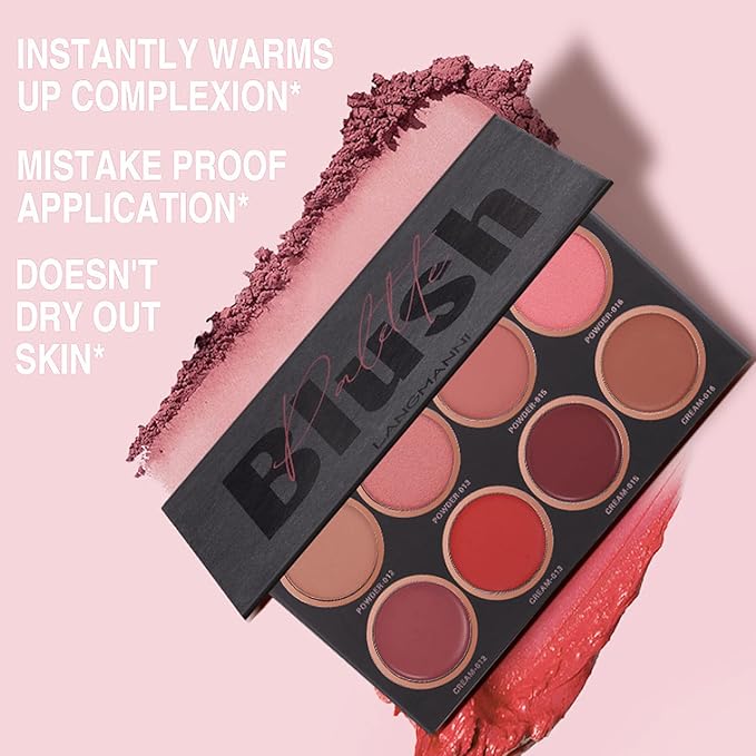 8 Colors Blush Palette, Matte Light Luxury Blush Powder Bright Shimmer Face Blush, Contour and Highlight Blush Palette, Professional Facial Beauty Cosmetic Makeup Blush-VivaGrace Women