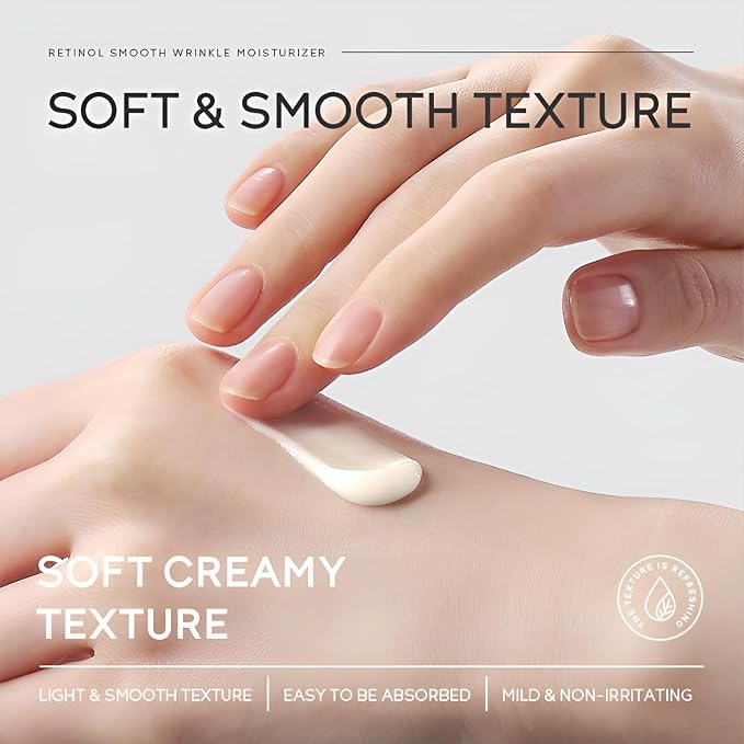 Retinol Cream for Face, Anti Aging Face Moisturizer with Hyaluronic Acid, Rapid Wrinkle Repair, Day & Night Cream Serum for Women, Reduce Fine Lines, Wrinkles & Dark Spots 1.06oz, 2Pack-VivaGrace Women