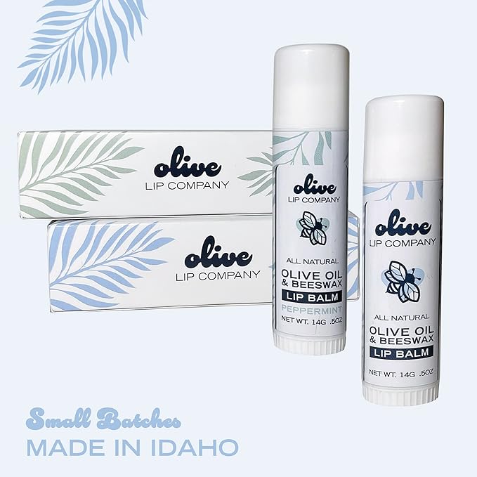 Hydrating Olive Oil and Peppermint Lip Balm with Mango Butter and Beeswax, 0.5 oz. Jumbo Tube, Clear Long Lasting Moisturizer for Dry, Cracked, Chapped Lips-VivaGrace Women