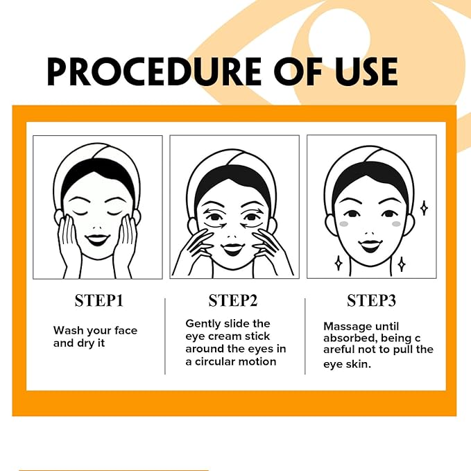 Retinol Eye Cream Anti Aging, Turmeric moisturizer Eye Balm Stick Hydrating Retinol Eye Cream Stick for Dark Circles and Puffiness Fine Lines 5g-VivaGrace Women