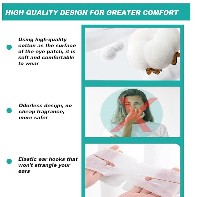 50 Packs Steam Eye Mask for Dry Eyes, Self Heated Sleep Eye Mask Disposable Warm Compress for Eyes, Relieves Dry Eye Eye Strain, Dark Circles, Puffiness,Microgroove (Natural Unscented More Safer)-VivaGrace Women