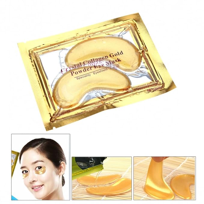 50 Pairs 24K Gold Eye Mask Powder Crystal Gel Collagen Natural Eye Pads For Anti-Aging & Moisturizing Reducing Dark Circles, Puffiness, Wrinkles-VivaGrace Women