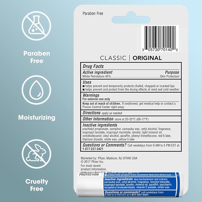 ChapStick Original Lip Balm 4-Pack + 1 Chapstick Moisturizer 2-in-1 Lipcare with SPF 15, 0.15 Oz Ea (5 Piece Set)-VivaGrace Women