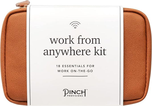 Pinch Provisions Work from Anywhere Kit, Includes 18 Essentials to Help You Stay on Task, Must-Have Essentials, Compact Multi-Functional Double-Pocket Vegan Leather Pouch-VivaGrace Women