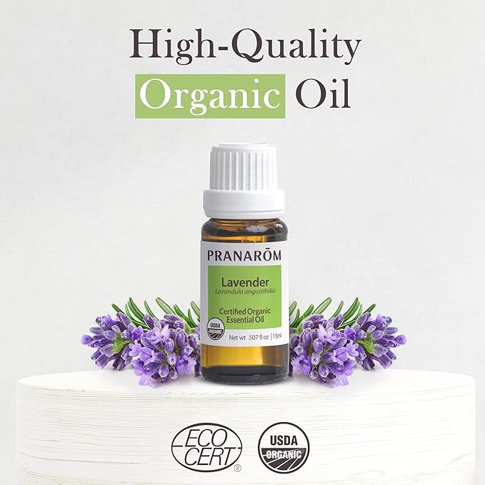 Pranarom USDA Certified Organic Lavender Essential Oil (15ml), 100% Pure Undiluted Therapeutic Grade from French Alps for Aromatherapy, Diffuser, Healthy Skin & Hair, Massage, Relaxation-VivaGrace Women