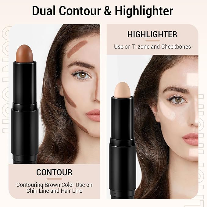 Cream Contour Stick Bronzer Highlighter Face Shaping & Contouring Matte Makeup Long Lasting Waterproof-VivaGrace Women