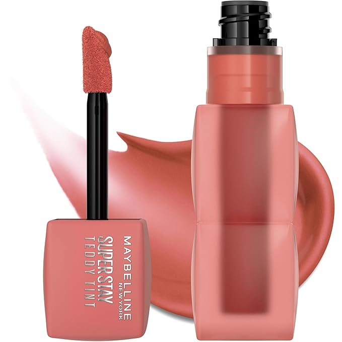 Maybelline Super Stay Teddy Lip Tint, Long Lasting Matte Lipstick For Up To 12HR Wear, Skinnydip, 1 Count-VivaGrace Women