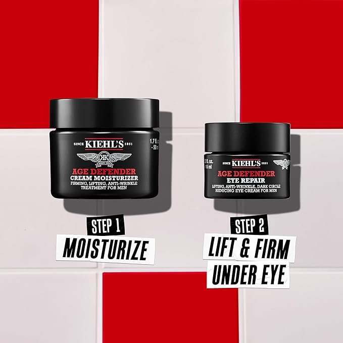 Kiehl's Dad's Age Defenders Skincare Gift Set – 2-Piece Full Size Skincare Set for Men with Firming & Lifting Anti-Aging Moisturizer and Eye Cream for Men, Minimizes Look of Fine Lines and Wrinkles-VivaGrace Women