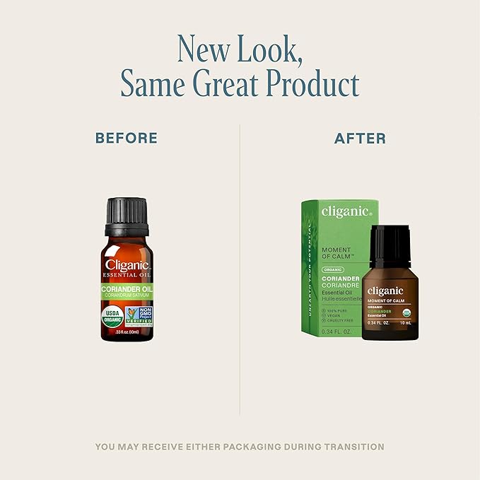 Cliganic Organic Coriander Seed Essential Oil, 100% Pure Natural for Aromatherapy | Non-GMO Verified (Packaging May Vary)-VivaGrace Women