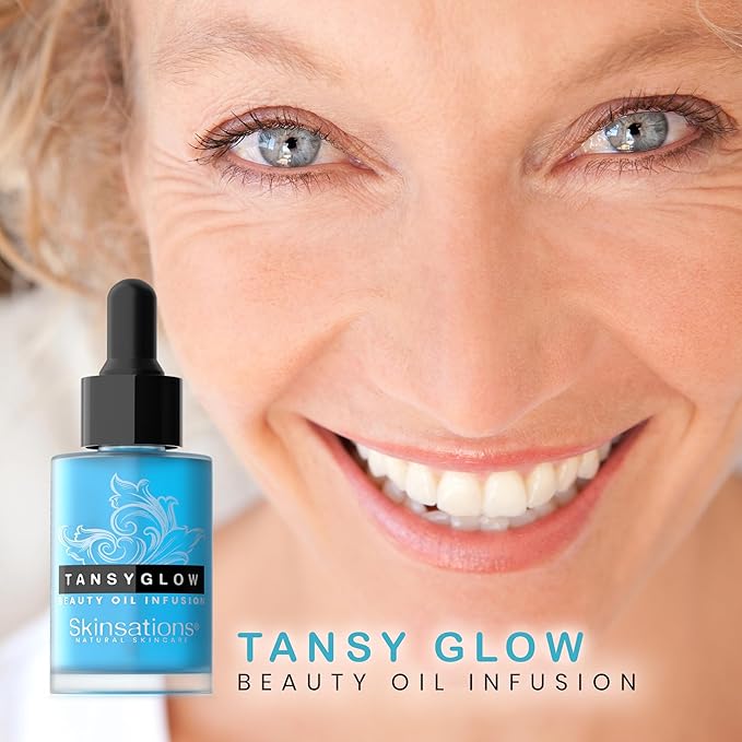 Skinsations - Balancing Face Oil Infusion - TANSY GLOW - Soothing and Calming, Skin Regenerative, Hydrating, Anti-Aging Skin Care - Blue Tansy, Neroli Oil, Chamomile, Moringa Oil, Vitamin C, Vitamin E-VivaGrace Women