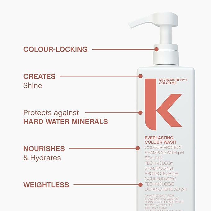 KEVIN.MURPHY EVERLASTING.COLOUR WASH - Hair Colour Shampoo - Colour Protect Hair Care - pH Balanced Shampoo - Sulphate Free -1000 mL / 8.4 fl oz-VivaGrace Women