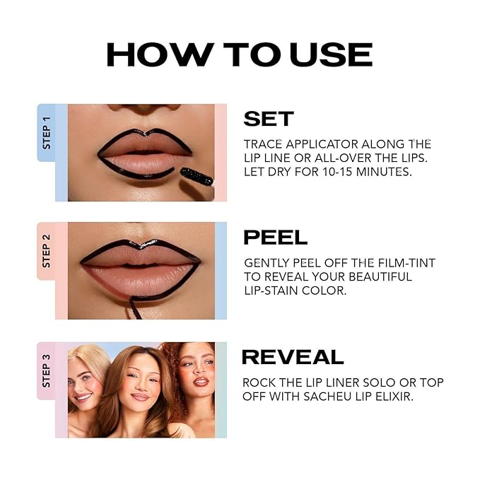 Sacheu Lip Liner STAY-N Peel Off Lip Stain — Long Lasting Matte Lip Tattoo Transfer Proof Lipstain Infused with Hyaluronic Acid & Vitamin E for All Skin Types — Vegan & Cruelty-Free, SINamon