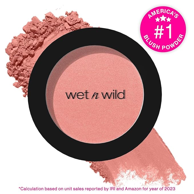 wet n wild Color Icon Blush, Effortless Glow & Seamless Blend infused with Luxuriously Smooth Jojoba Oil, Sheer Finish with a Matte Natural Glow, Cruelty-Free & Vegan - Pinch Me Pink-VivaGrace Women
