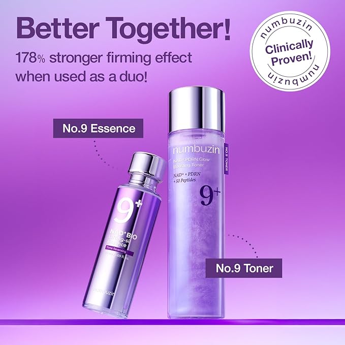 numbuzin No.9 Toner | NAD+ PDRN Glow Boosting Toner | Glowing, Firming, Hydrating, Elasticity, Wrinkles, Fine Lines, Korean Skincare | Salmon PDRN, Peptides, NAD | Essence for Dry Skin | 5.07 fl. Oz-VivaGrace Women