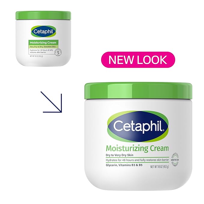 Cetaphil Face & Body Moisturizer, Hydrating Moisturizing Cream for Dry to Very Dry, Sensitive Skin, NEW 16 oz, Fragrance Free, Non-Comedogenic, Non-Greasy-VivaGrace Women
