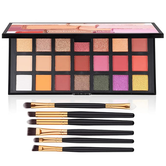Matte Eyeshadow Palette, Nude Eyeshadow Palette Makeup Set, Matte Shimmer High Pigmented Blending Powder Velvet Texture Eye Shadow Kit-VivaGrace Women
