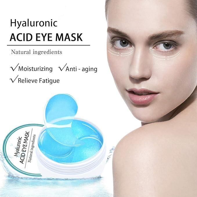 Under Eye Patches for Puffy Eyes: 60PCS Collagen Eye Gels Pads - Blue Hyaluronic Acid Under Eye Mask - Reduce Dark Circles & Bags - Skin Eye Care Products-VivaGrace Women