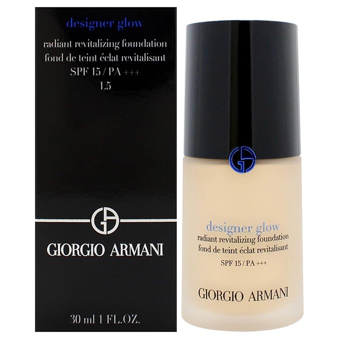 Designer Glow Radiant Revitalizing Foundation SPF 15 PA Plus - 1.5 by Giorgio Armani for Women - 1 oz Foundation-VivaGrace Women