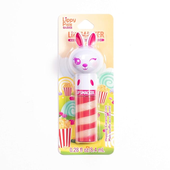 Lip Smacker Lippy Pals Swirls Bunny, Flavored Moisturizing & Smoothing Soft Shine Lip Balm, Hydrating & Protecting Fun Tasty Glossy Finish, Cruelty-Free & Vegan - Hopping Caramel Corn-VivaGrace Women