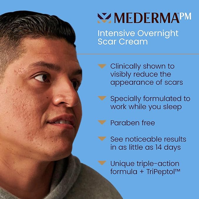 Mederma Stretch Marks Therapy, Helps Prevent and Treat Stretch Marks, Safe to Use When Pregnant & PM Intensive Overnight Scar Cream, Works with Skin's Nighttime Regenerative Activity-VivaGrace Women