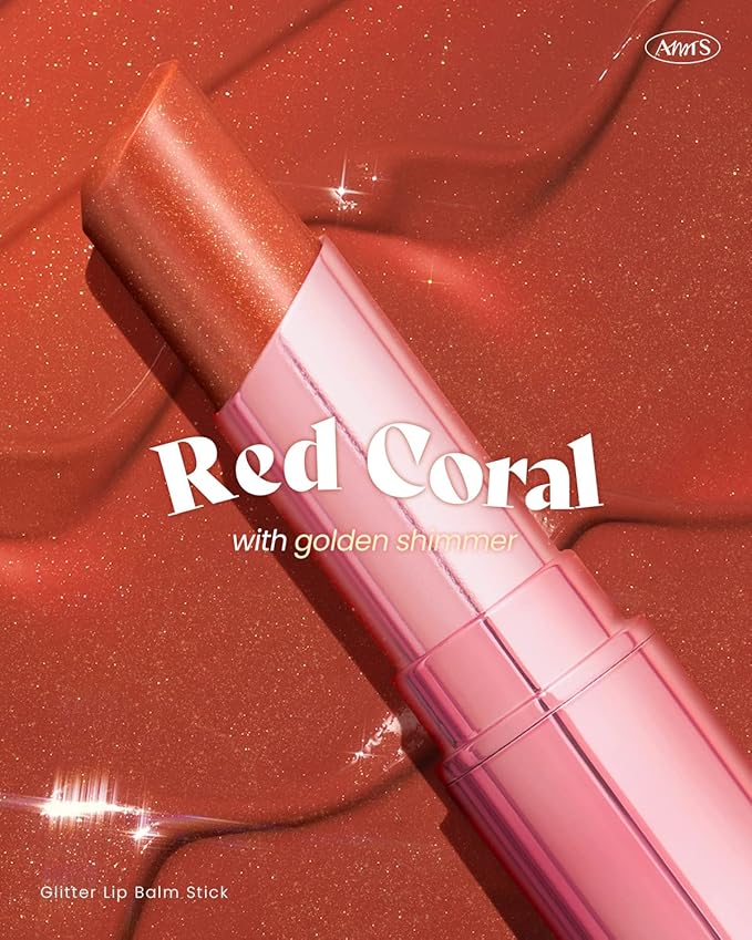 AMTS Tinted Lip Balm - Drama | Hydrating Glitter Lipstick | Pearl Shimmering Daily Lip Makeup for dry, cracked, chapped lips | korean beauty Moisture Lip Tint-VivaGrace Women