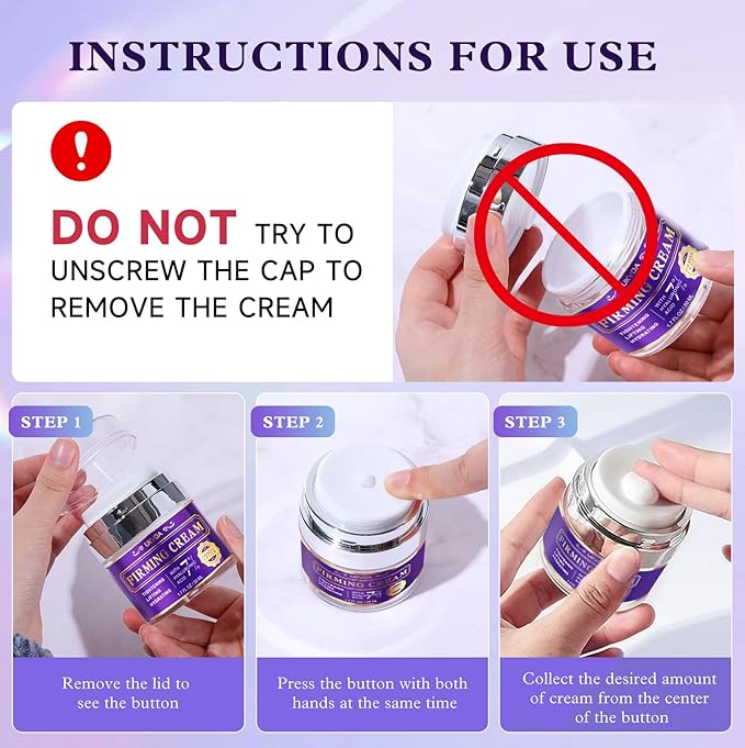 Retinol Neck & Face Wrinkle Cream for Women, Neck Cream for Tightening and Firming, Anti Aging Skin Care with Collagen & Hyaluronic Acid, Instant Face Lift Cream 1.7 Fl Oz-VivaGrace Women