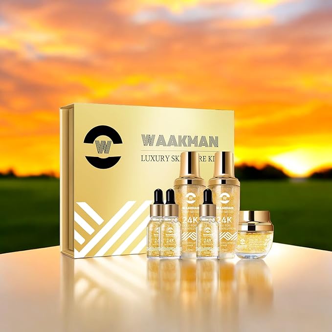 Luxury 24K Gold Moisturizing, Nourishing, Anti-Aging Moisturizer, Toner, Facial Cream & Serum Skincare Set-VivaGrace Women