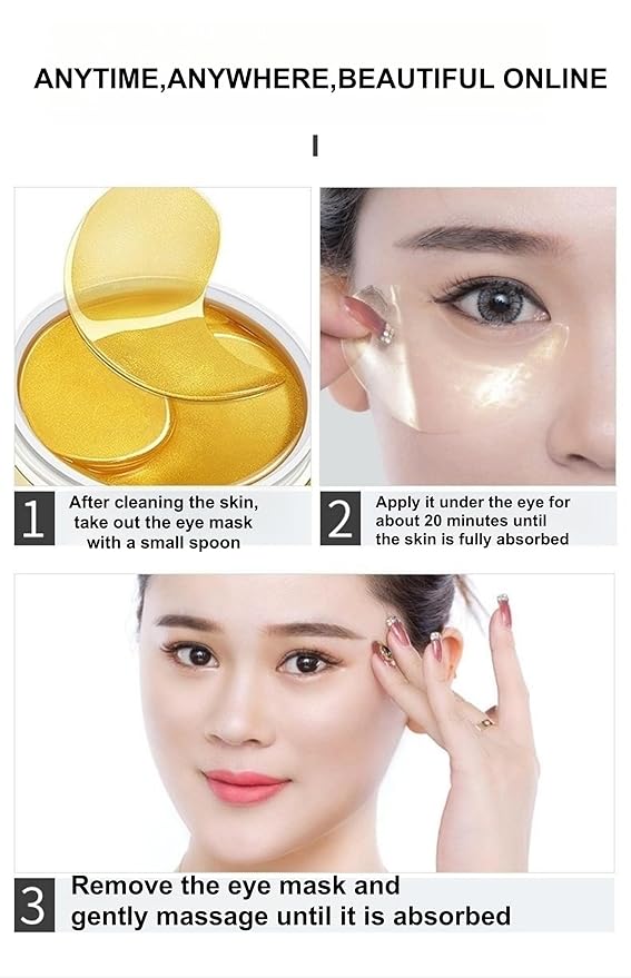 Under Eye Patches - 24K Gold Eye Mask,Moisturizing Serum for Firming, Brightening, and Relieving Eye Fatigue - Under Eye Patches for Dark Circles and Puffiness (seaweed)-VivaGrace Women