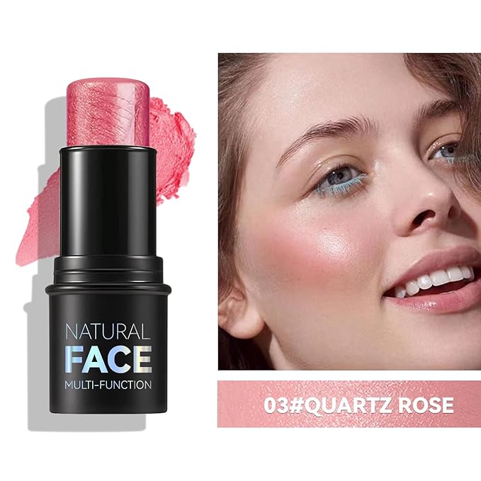 3pcs Face Contour Stick Makeup Set, Highlighter Stick Blush Stick Cream Contour Kit with Brush, Contouring Stick for Fair Skin, Concealer Makeup Stick Gift for Beginner Women Teen Girls-VivaGrace Women