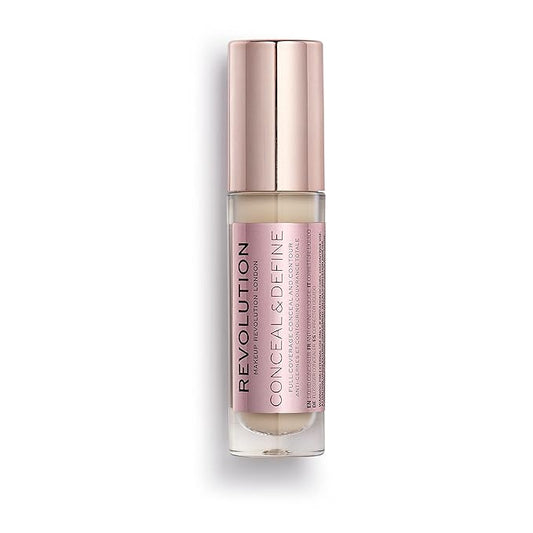 Makeup Revolution Conceal and Define Concealer, Full Coverage & Matte Finish, C2.5 for Fair/Light Skin Tones, Vegan & Cruelty-Free, 0.7 Fl Oz-VivaGrace Women