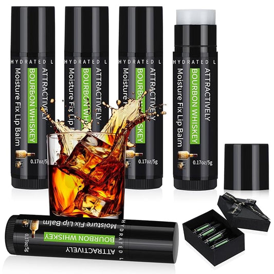 4 Pcs Lip Balm with Gift Box for Men Raffia Grass Organic Natural Beeswax Lip Balm for Father's Day Gifts Women Adults Teens Dry Chapped Lips Care Product-VivaGrace Women