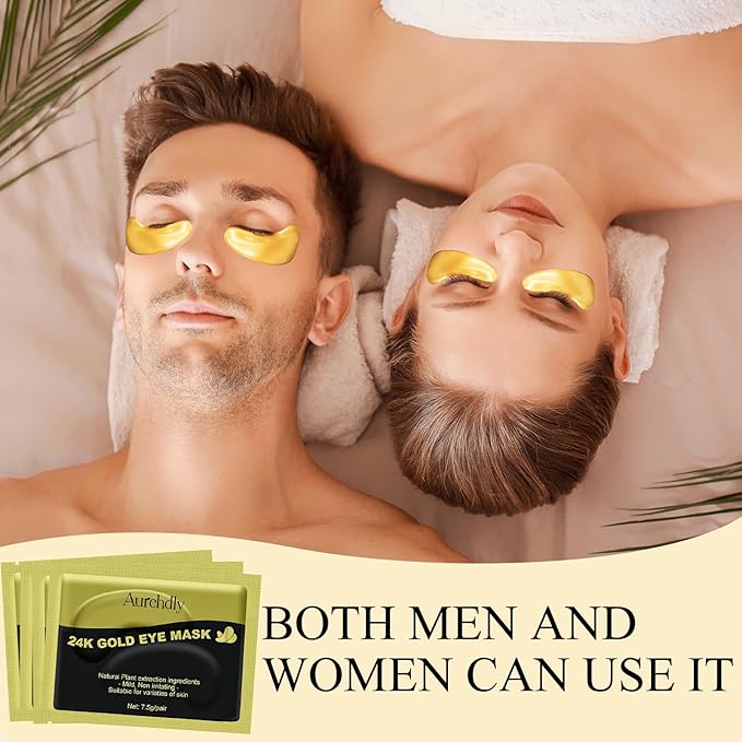 Under Eye Patches(15 Pairs), 24K Gold Eye Mask for Dark Circles, Puffy Eyes and Wrinkles, with Hyaluronic Acid & Collagen-VivaGrace Women