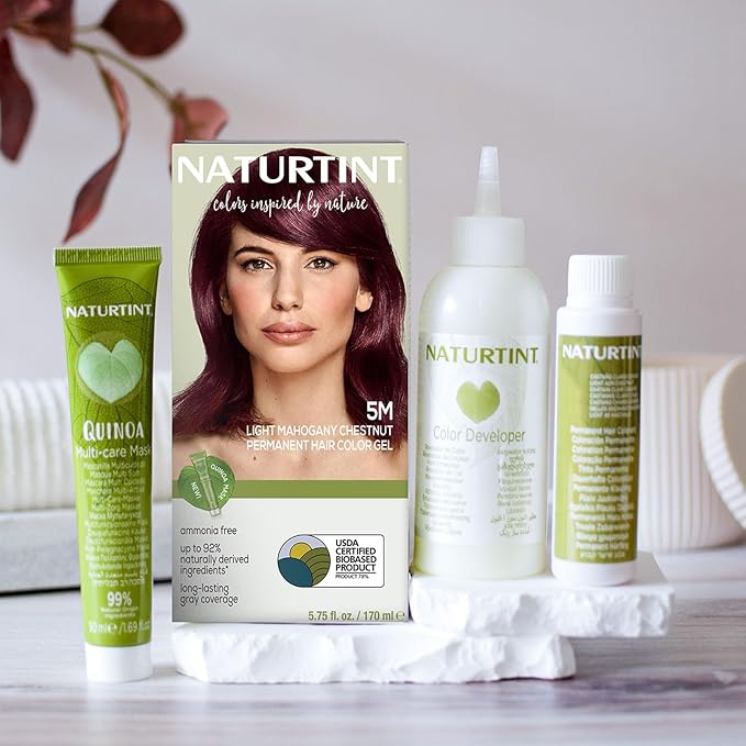 Naturtint 5M Light Mahogany Chestnut Permanent Hair Color (Pack of 6), Ammonia Free, Vegan, Cruelty Free, up to 100% Gray Coverage, Long Lasting Results (Packaging may vary)-VivaGrace Women