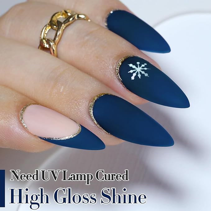 Double Rhythm 0.5Oz Navy Blue Gel Polish Sheer Neutral Natural Light Milky Same Color Same Bottle 15ML Jelly UV Nail Art DIY at Home (Navy Blue-A1107)-VivaGrace Women