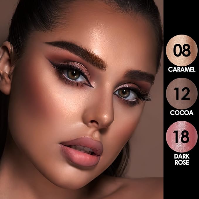 FOCALLURE 3 Pcs Cream Contour Sticks,Shades with Highlighter & Bronzer & Blush,Non-greasy Long-wear Face Contouring Pen,Easy to Sculpt the Face and Create a Lightweight Finishing Makeup,MEDIUM-DEEP-VivaGrace Women