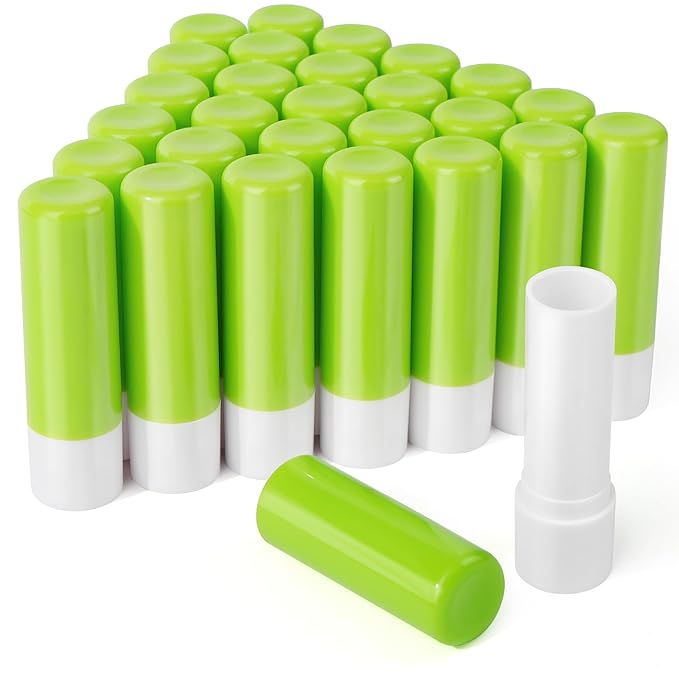 LotFancy Lip Balm Tubes Empty, 28Pcs 4.5ml Lip Balm Container Tubes with Green Caps, BPA Free & Leak Free, Refillable-VivaGrace Women