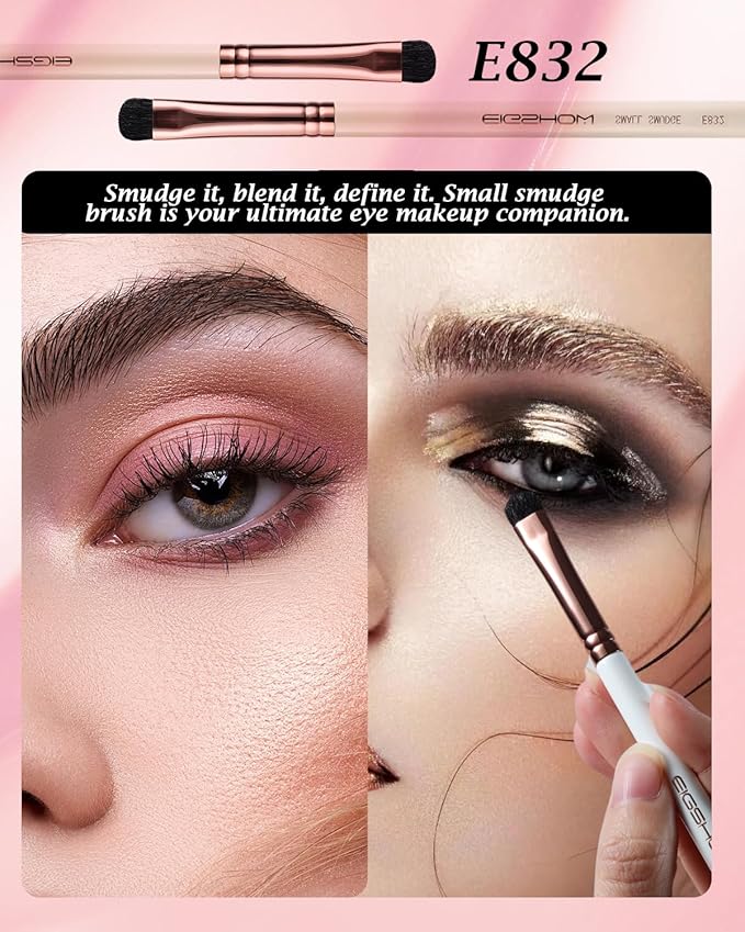 Small Smudge Brush, Professional Eyeshadow Brush for Smudging, Blending, Filling in, Premium Synthetic Bristles Tapered Eye Makeup Brush - Ivory-VivaGrace Women