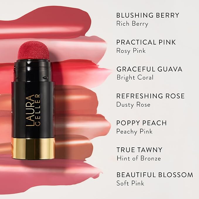 LAURA GELLER NEW YORK Serum Blush Tint, Lightweight Liquid Blush for Cheeks, Weightless Watercolor Sheer Finish, Graceful Guava-VivaGrace Women