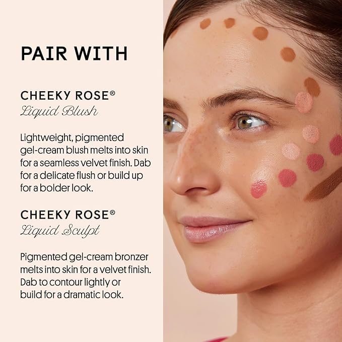 Winky Lux Cheeky Rose Liquid Highlighter, Gel Cream Blush Wand, Blendable & Buildable Pigment, Long Lasting Weightless, Angel-VivaGrace Women