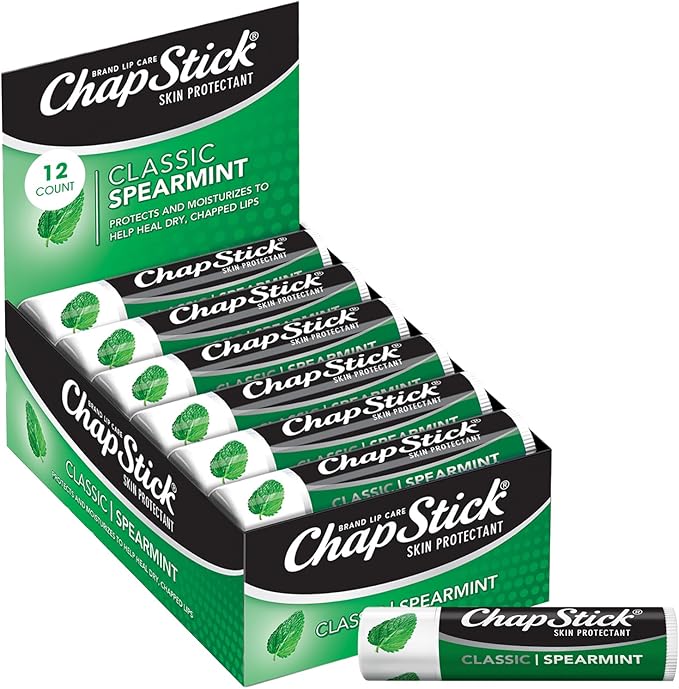 ChapStick Classic Skin Protectant Flavored Lip Balm Tube, 0.15 Ounce, 12 Count (Pack of 1)-VivaGrace Women